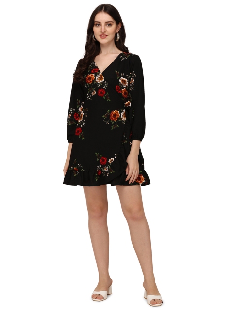 JAPESH Black Floral Dress