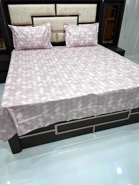 Pure Decor Pink & Off White Geometric 260 TC Cotton Queen Bedsheet with 2 Pillow Covers
Pure Decor Pink & Off White Geometric 260 TC Cotton Queen Bedsheet with 2 Pillow Covers