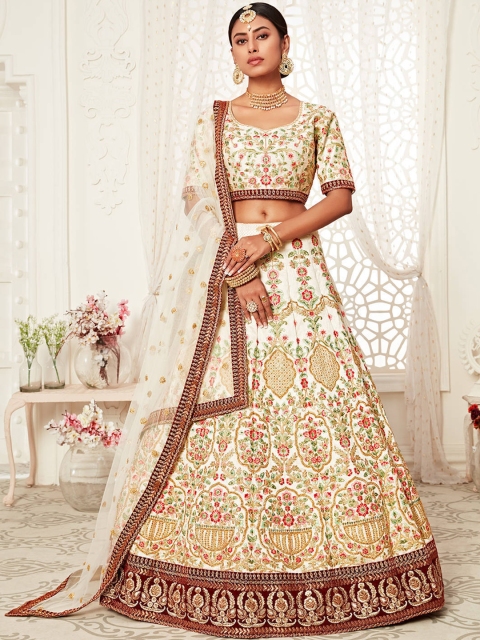 FABPIXEL Off White & Red Embroidered Beads and Stones Kalamkari Semi-Stitched Lehenga & Unstitched Blouse
FABPIXEL Off White & Red Embroidered Beads and Stones Kalamkari Semi-Stitched Lehenga & Unstitched Blouse