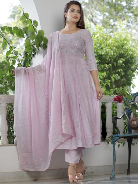 SINGNI Women Pink Ethnic Motifs Embroidered Panelled Kurta with Trousers & With Dupatta
SINGNI Women Pink Ethnic Motifs Embroidered Panelled Kurta with Trousers & With Dupatta