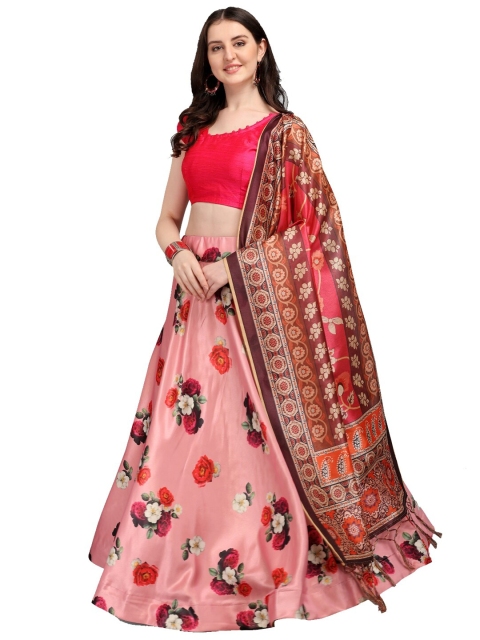 LOOKFIELD Pink & Brown Printed Semi-Stitched Lehenga & Unstitched Blouse With Dupatta
LOOKFIELD Pink & Brown Printed Semi-Stitched Lehenga & Unstitched Blouse With Dupatta