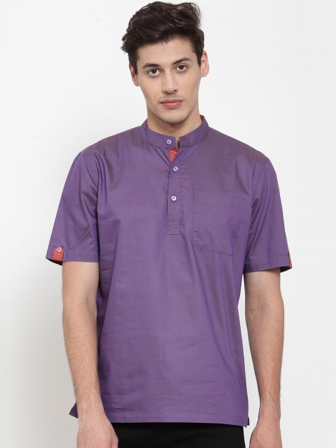 NEUDIS Men Purple Cotton Kurta
