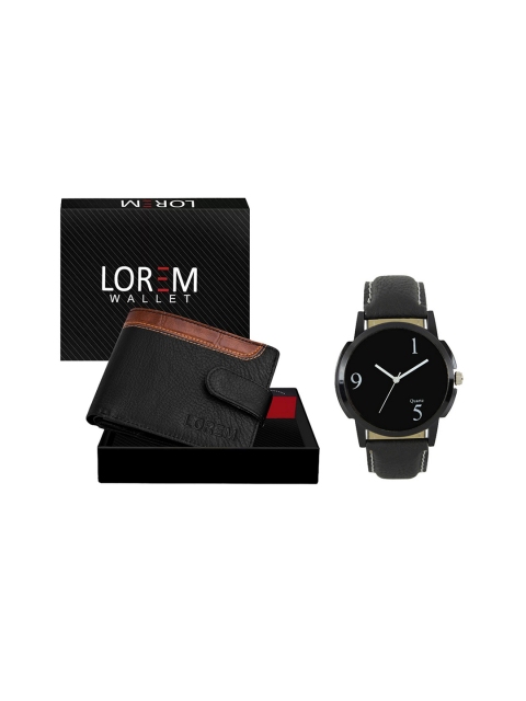 FERRIZZO Men Black Solid Leather Accessory Gift Set
