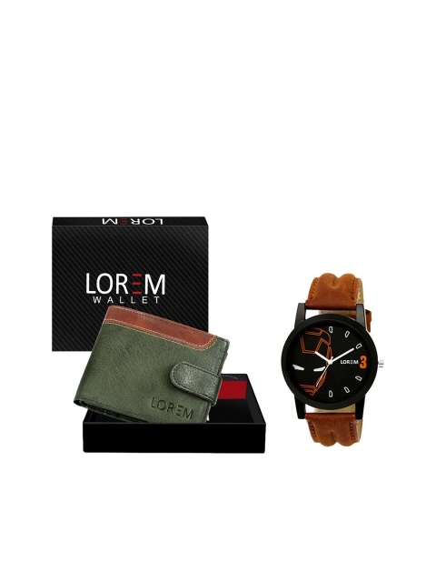FERRIZZO Men Black & Brown Patterned Accessory Gift Set