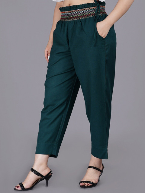 SUMAVI-FASHION Women Green Pleated Trousers
SUMAVI-FASHION Women Green Pleated Trousers