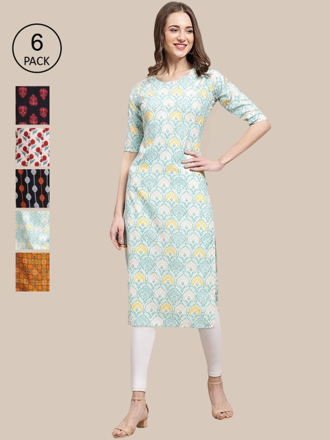 KALINI Women Multicoloured Ethnic Motifs Printed Flared Sleeves Summer Sheers Crepe Kurta, Multi
KALINI Women Multicoloured Ethnic Motifs Printed Flared Sleeves Summer Sheers Crepe Kurta, Multi
