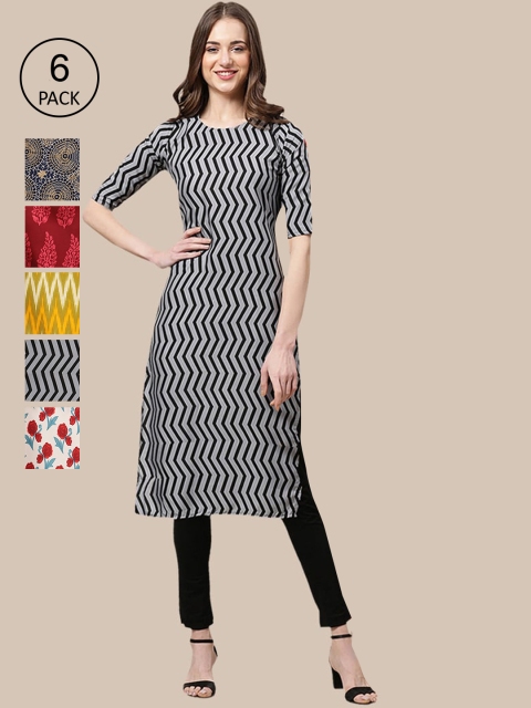 1 Stop Fashion Women Multicoloured Ethnic Motifs Printed Summer Sheers Crepe Kurta, Multi
1 Stop Fashion Women Multicoloured Ethnic Motifs Printed Summer Sheers Crepe Kurta, Multi