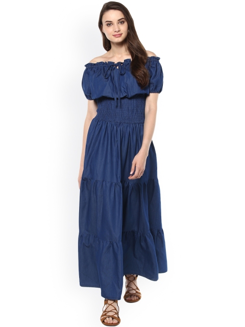 StyleStone Women Blue Denim Maxi Dress