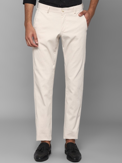 Allen Solly Men Beige Slim Fit Straight Solid Trousers