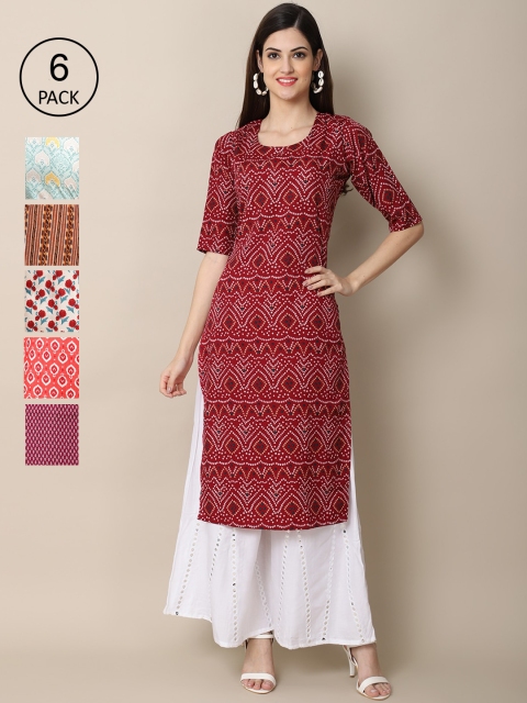 KALINI Women Multicoloured Ethnic Motifs Printed Thread Work Block Print Crepe Kurta, Multi
KALINI Women Multicoloured Ethnic Motifs Printed Thread Work Block Print Crepe Kurta, Multi