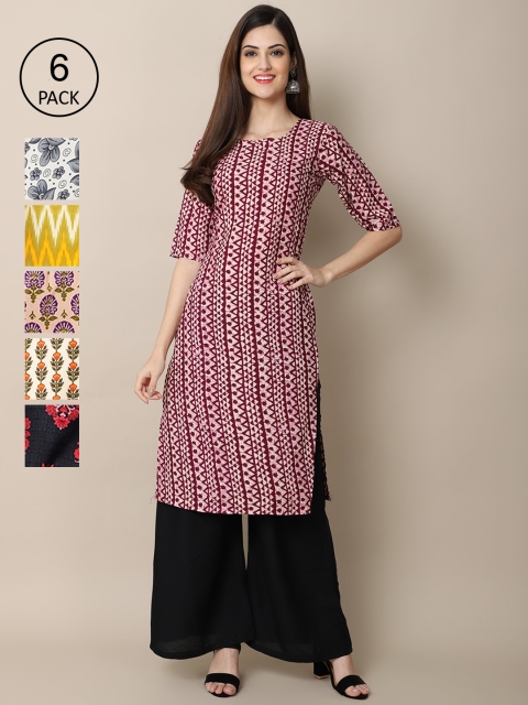 1 Stop Fashion Women Pack Of 3 Multicoloured Floral Printed Summer Sheers Crepe Kurta, Multi
1 Stop Fashion Women Pack Of 3 Multicoloured Floral Printed Summer Sheers Crepe Kurta, Multi