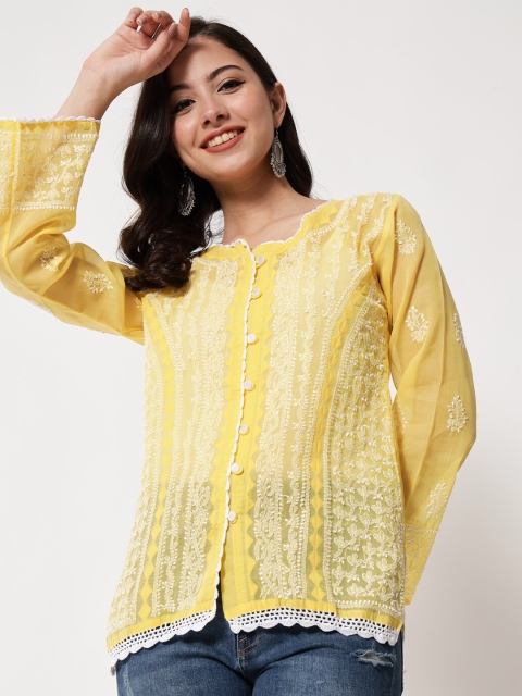 PARAMOUNT CHIKAN Women Yellow Ethnic Motifs Embroidered Chikankari Pure Cotton Chikankari Kurti
PARAMOUNT CHIKAN Women Yellow Ethnic Motifs Embroidered Chikankari Pure Cotton Chikankari Kurti