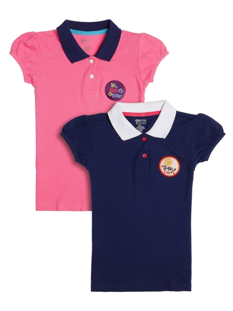 Bodycare Kids Girls Pink & Navy Blue 2 Set Polo Collar Puff Sleeves Applique T-shirts
Bodycare Kids Girls Pink & Navy Blue 2 Set Polo Collar Puff Sleeves Applique T-shirts