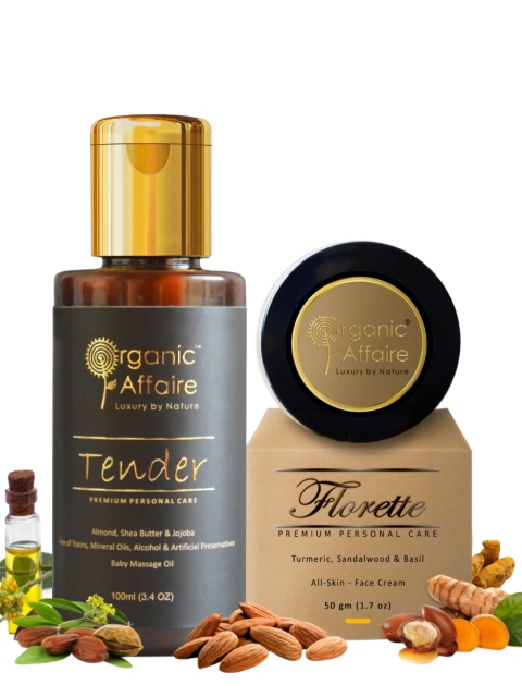 Organic Affaire Set Of 2 Sandalwood Anti-Aging Cream 50g & Almond Baby Body Oil 100ml, Black
Organic Affaire Set Of 2 Sandalwood Anti-Aging Cream 50g & Almond Baby Body Oil 100ml, Black