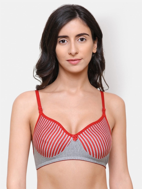 College Girl Women Red & Grey Bra