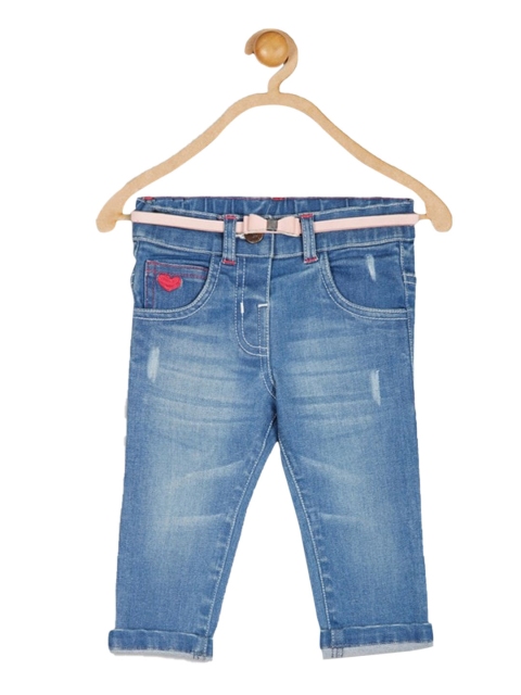 612League Girls Blue Classic Slim Fit Mildly Distressed Light FadeRipped Stretchable Jeans
612League Girls Blue Classic Slim Fit Mildly Distressed Light FadeRipped Stretchable Jeans