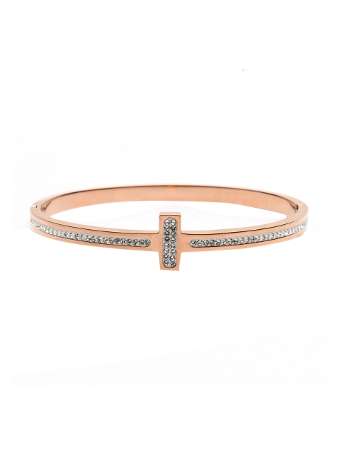 DressBerry Women Silver-Toned & Rose Gold-Plated Cubic Zirconia Bangle-Style Bracelet
DressBerry Women Silver-Toned & Rose Gold-Plated Cubic Zirconia Bangle-Style Bracelet