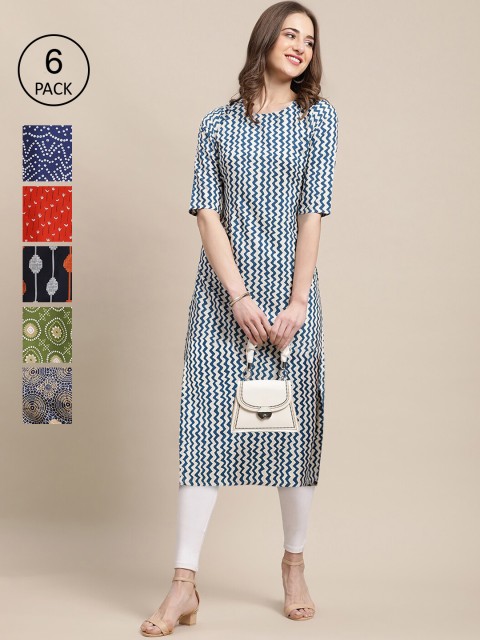KALINI Women Multicoloured Ethnic Motifs Printed Keyhole Neck Thread Work Crepe Kurta, Multi
KALINI Women Multicoloured Ethnic Motifs Printed Keyhole Neck Thread Work Crepe Kurta, Multi