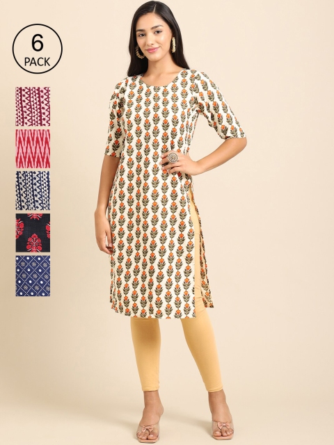KALINI Women Multicoloured Summer Sheers Crepe Kurta, Multi