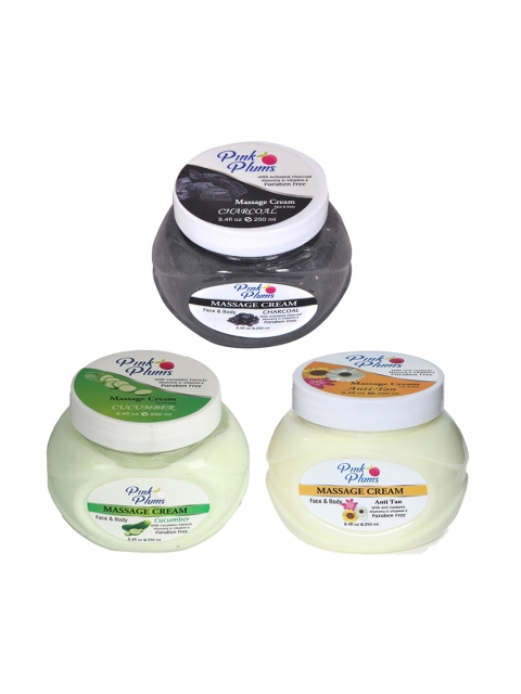 Pink Plums Set Of 3 Paraben Free Charcoal Cucumber Anti- Tan Face Moisturisers 250 ml, Multi
Pink Plums Set Of 3 Paraben Free Charcoal Cucumber Anti- Tan Face Moisturisers 250 ml, Multi