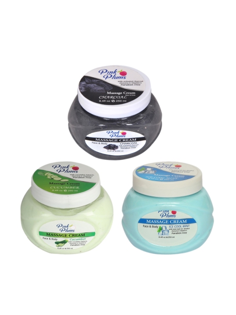 Pink Plums Set Of 3 Paraben Free Charcoal Cucumber Ice Cool Face Moisturisers 750 ml, Multi
Pink Plums Set Of 3 Paraben Free Charcoal Cucumber Ice Cool Face Moisturisers 750 ml, Multi