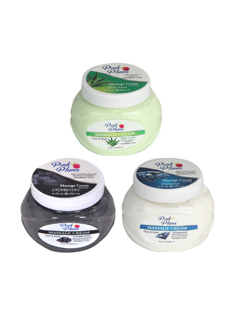 Pink Plums Set Of 3 Paraben Free Aloevera Charcoal Diamond Face Moisturisers 750ml, Multi
Pink Plums Set Of 3 Paraben Free Aloevera Charcoal Diamond Face Moisturisers 750ml, Multi