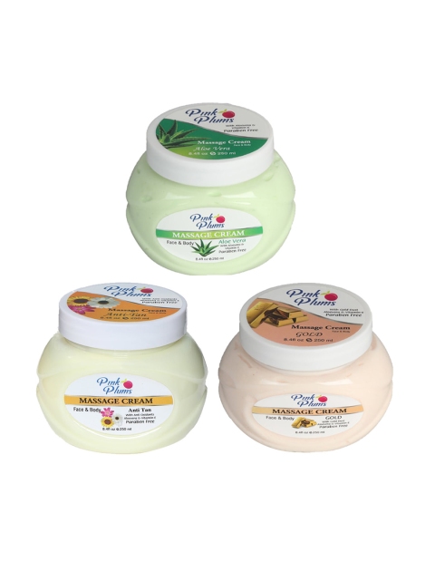 Pink Plums Set Of 3 Paraben Free Aloevera Gold Anti- Tan Face Moisturisers-250 Ml Each, Multi
Pink Plums Set Of 3 Paraben Free Aloevera Gold Anti- Tan Face Moisturisers-250 Ml Each, Multi