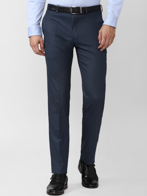 Van Heusen Men Blue Slim Fit Formal Trousers