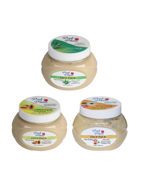 Pink Plums Unisex Set Of 3 Paraben Free Aloe Vera Papaya Anti-tan Face & Body Pack, Beige
Pink Plums Unisex Set Of 3 Paraben Free Aloe Vera Papaya Anti-tan Face & Body Pack, Beige