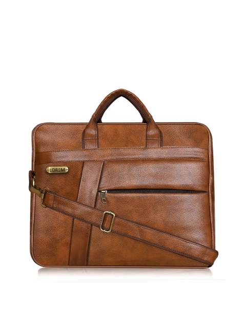 LOREM Unisex Tan Textured Messenger Bag