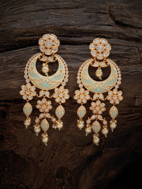 Kushal's Fashion Jewellery Sea Green & Gold-Toned Crescent Shaped Chandbalis Earrings
Kushal's Fashion Jewellery Sea Green & Gold-Toned Crescent Shaped Chandbalis Earrings