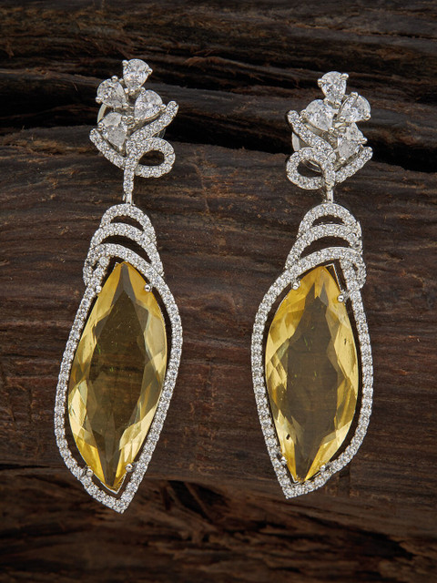 Kushal's Fashion Jewellery Yellow & White Rhodium-Plated CZ Contemporary Drop Earrings
Kushal's Fashion Jewellery Yellow & White Rhodium-Plated CZ Contemporary Drop Earrings