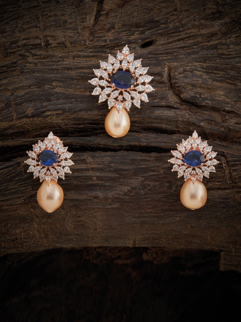 Kushal's Fashion Jewellery Rose Gold-Plated Blue & White CZ Studded Pendant Jewellery Set
Kushal's Fashion Jewellery Rose Gold-Plated Blue & White CZ Studded Pendant Jewellery Set
