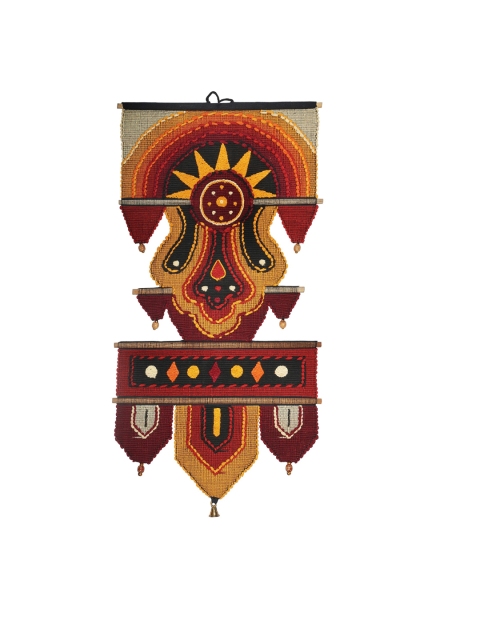 Exotic India Red Flame-Scarlet Cotton Wall Decor