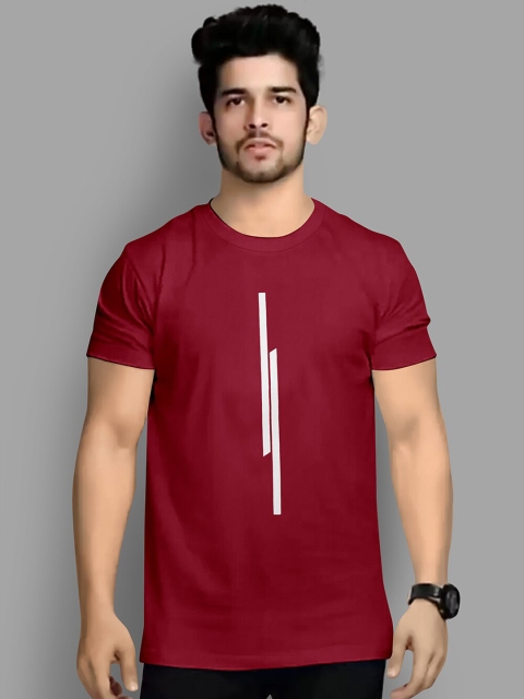 KAJARU Men Black Printed T-shirt