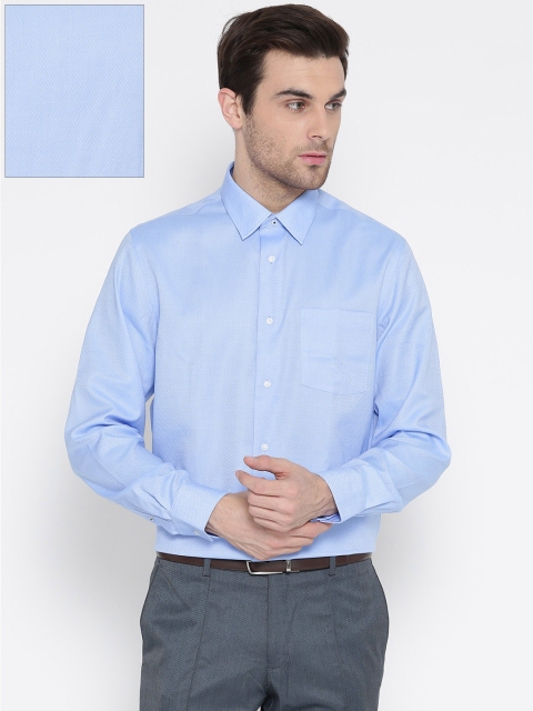 Blackberrys Men Blue Smart Fit Self-Design Formal Shirt