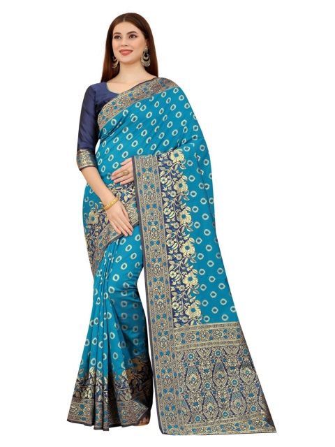 MOKSHA DESIGNS Turquoise Blue & Gold-Toned Woven Design Zari Pure Silk Banarasi Saree
MOKSHA DESIGNS Turquoise Blue & Gold-Toned Woven Design Zari Pure Silk Banarasi Saree