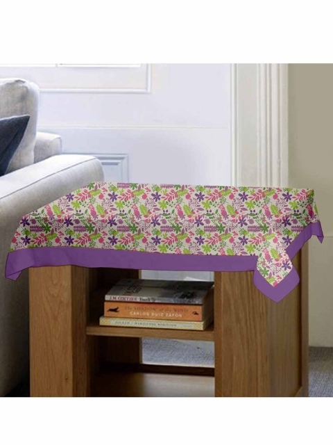 Lushomes Purple Printed Cotton Table Cloth