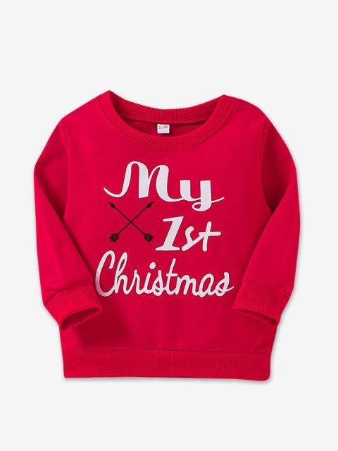 Hopscotch Boys Red Printed Sweatshirt