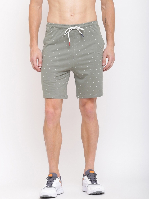 MKH Men Green Printed Shorts