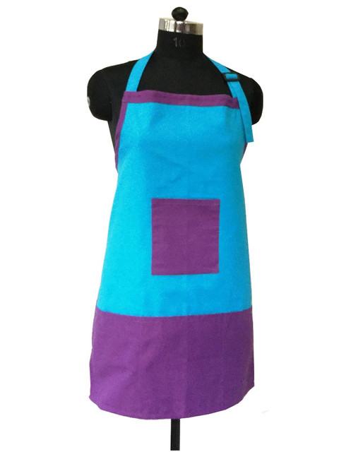 Lushomes Unisex Blue & Purple Solid Cotton Kitchen Apron 
Lushomes Unisex Blue & Purple Solid Cotton Kitchen Apron