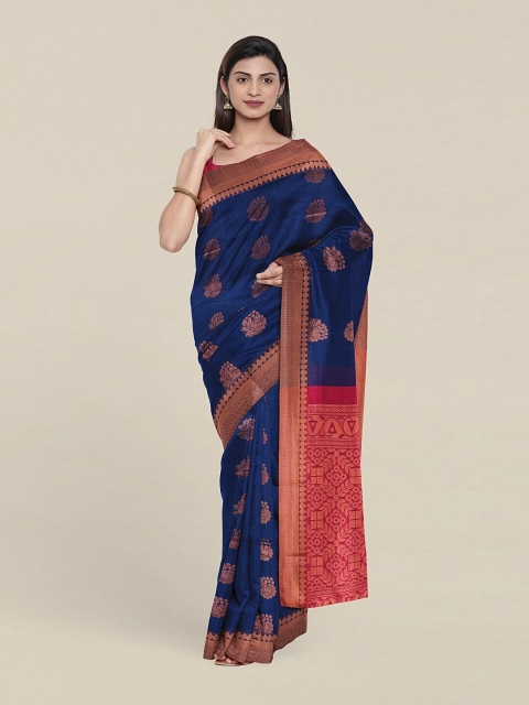 Pothys Blue & Pink Woven Design Zari Saree