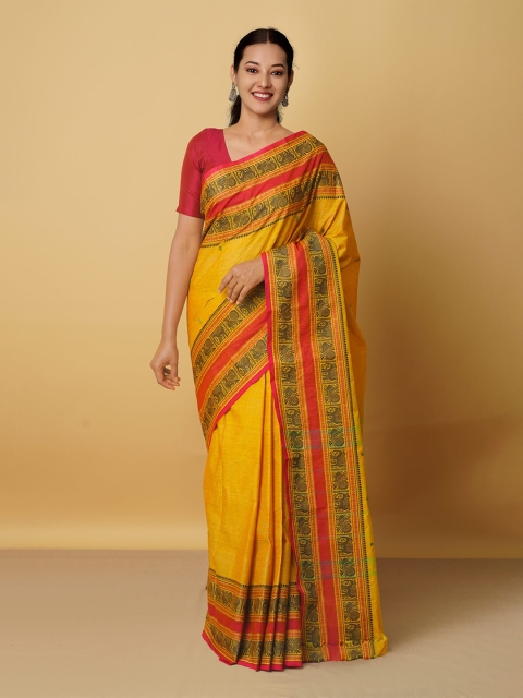 Unnati Silks Yellow & Red Ethnic Motifs Zari Pure Cotton Kanjeevaram Handloom Saree Saree
Unnati Silks Yellow & Red Ethnic Motifs Zari Pure Cotton Kanjeevaram Handloom Saree Saree