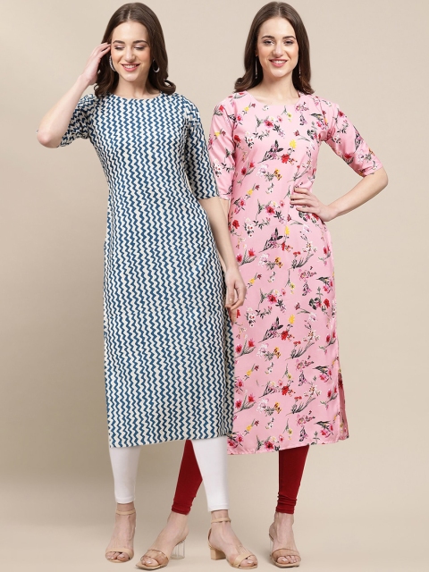 KALINI Women Multicoloured Floral Checked Gotta Patti Block Print Handloom Crepe Kurta, Multi
KALINI Women Multicoloured Floral Checked Gotta Patti Block Print Handloom Crepe Kurta, Multi
