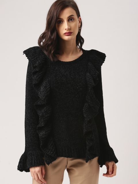 all about you Black Self Design Pullover