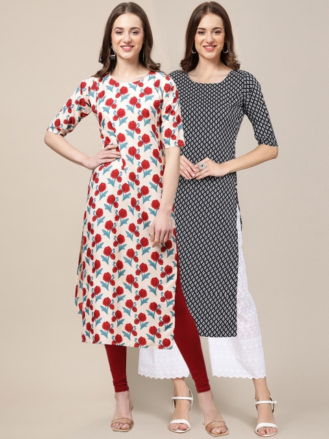KALINI Women Cream-Coloured & Black Paisley Printed Block Print Handloom Crepe Kurta
KALINI Women Cream-Coloured & Black Paisley Printed Block Print Handloom Crepe Kurta