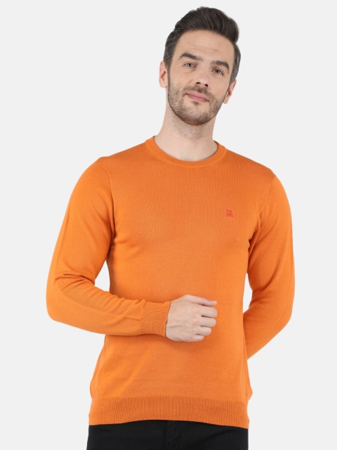 Monte Carlo Men Orange Solid Pullover