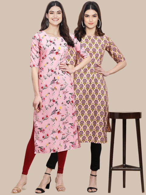 KALINI Women Multicoloured PACK OF 2 Quirky Printed Block Print Handloom Crepe Kurta, Multi
KALINI Women Multicoloured PACK OF 2 Quirky Printed Block Print Handloom Crepe Kurta, Multi