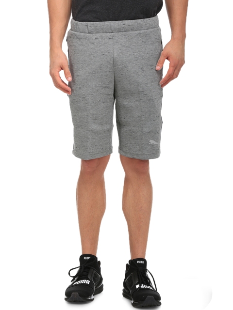 Puma Men Grey Melange Evostripe SpaceKnit Sports Shorts