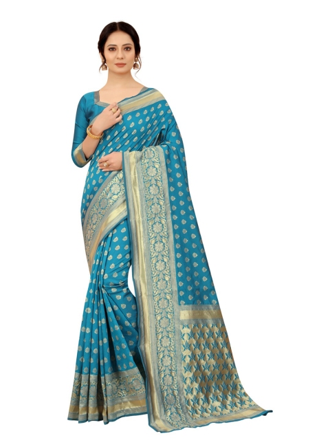 MOKSHA DESIGNS Turquoise Blue & Gold-Toned Woven Design Zari Pure Silk Kanjeevaram Saree
MOKSHA DESIGNS Turquoise Blue & Gold-Toned Woven Design Zari Pure Silk Kanjeevaram Saree